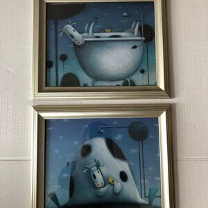 Humorous Cow  Bathroom Prints